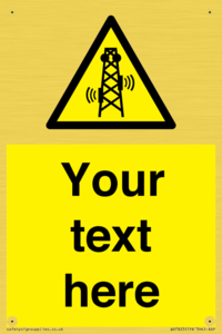 Custom warning RF radiation transmitter